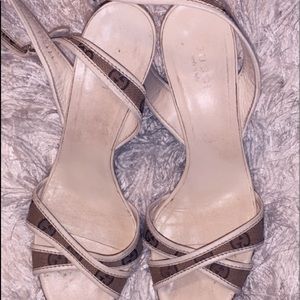 Gucci wedge ankle strap sandals